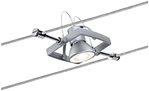 Paulmann 94132 Cable Lighting System  Mac II Single Spot Light Extension Max 10 Watt Matt Chrome Wire Cable Lighting System Without Bulbs