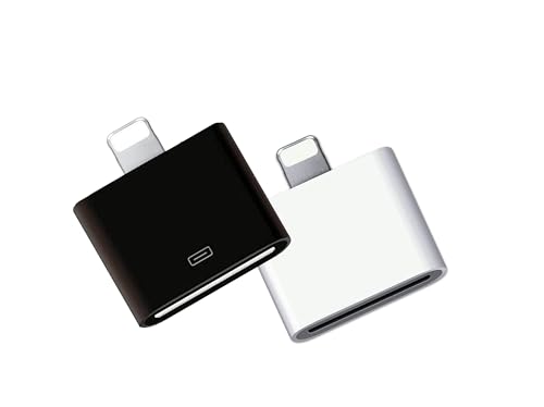 Mr. Gadget's Solutions 8-Pin to 30-pin Adapter Converter, 8 Pin Male to 30 Pin Female Adapter Converter for cable charge, Data Sync and no audio Compatible With iOS Devices - White