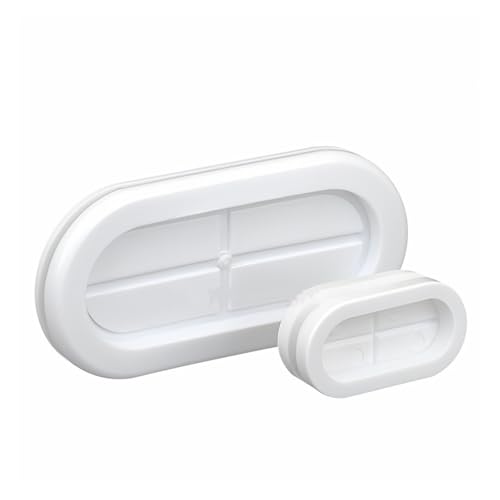 Joint ovale en caoutchouc blanc 40x130mm avec bouchon à pression par 2