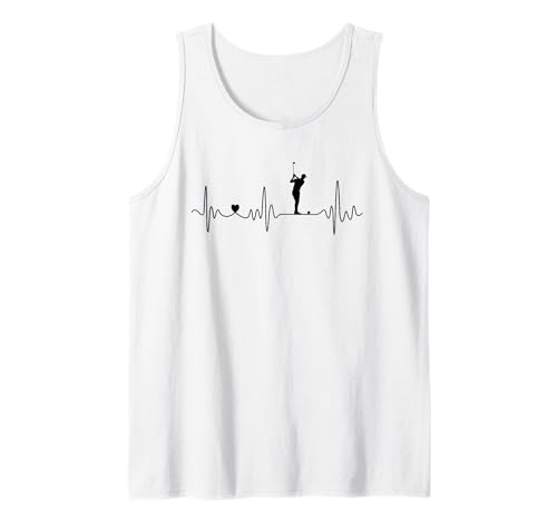 Giocatore di golf Tee-off Battito cardiaco ECG Divertente Golfer Uomini Donne Canotta