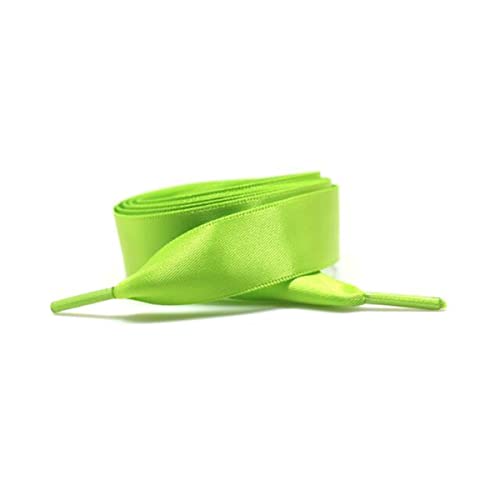 wiftms 2 pares de cordones de raso para zapatos deportivos de 80 a 140 cm de largo, ovalado, ancho 2 cm, verde, 100