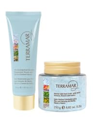 SALES MINARALES EXFOLIANTES PARA PIES CON EXTRACTO DE MENTA FLORES Y ARNICA Y GEL HUMECTANTE PARA PIES