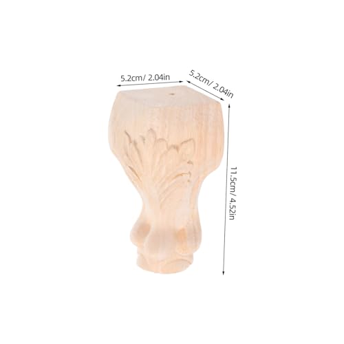 Patas de repuesto artísticas en madera maciza tallada para renovación de muebles 3