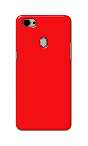Image of Printed Hard Back Cover Case for Oppo F7 Back Cover (Plain Red) -1803