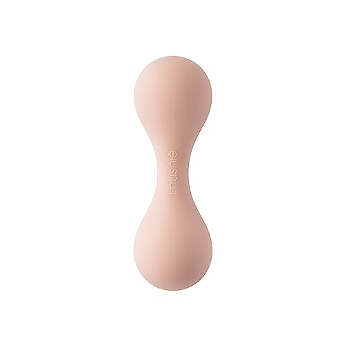 Image of mushie Silicone Baby Shaker Rattle Toy | Ages 3+ Months (Blush)