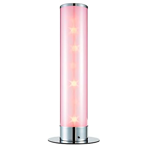 Litecraft Glow Galaxy Table Lamp Cylinder Colour Changing LED Base - Chrome Cover