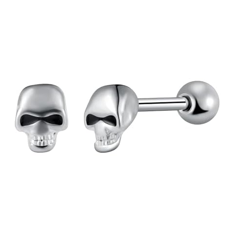 Yumilok Stainless Steel Skull Earrings for Men Cover