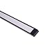 Profilé Led Profilé noir à plateau à plat de 0,5 m de 20 pouce, tête de ruban adhésif, couvercle de lumière de ruban adhésif Slim Armoire Bar à barres de canal de canal Diffusser