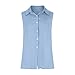 Linen Shirts for Women Sleeveless Collared Gauze Tops Oversized Button Down Work Shirt Business Casual Summer Blouse