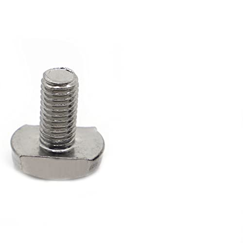 MIKFESPO Perno de Tornillo de Cabeza de Martillo Rectangular M5 M6 M8 M10 M12 GB37 A2-70 304 de Acero Inoxidable con Ranura en T(25mm,M6 5pcs)