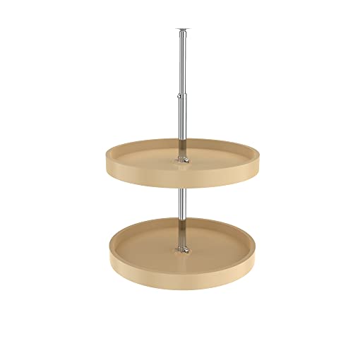 Image of REV-A-SHELF 20 inch Almond Polymer Full-Circle 2-Shelf Lazy Susan w /Dependent Hardware for Corner Wall Cabinets