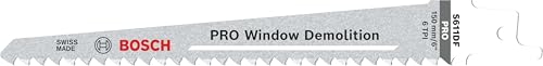 Bosch 25x Lame de scie sabre PRO Window S611DF Demolition (pour Bois clouté, Aluminium, Longueur 150 mm, Professional Accessoire Scie sabre)