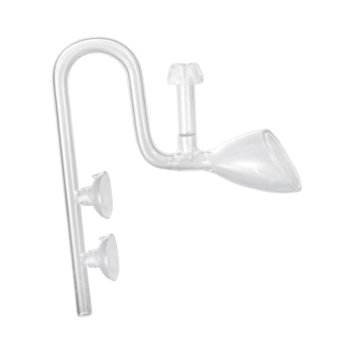 Generic リリーパイプ ガラス製 フィルターシステム 吸着カップ付き 表面油膜除去 調整可能流量 魚の吸い込み防止 植物育成 淡水アクアリウムに適用, 17mm