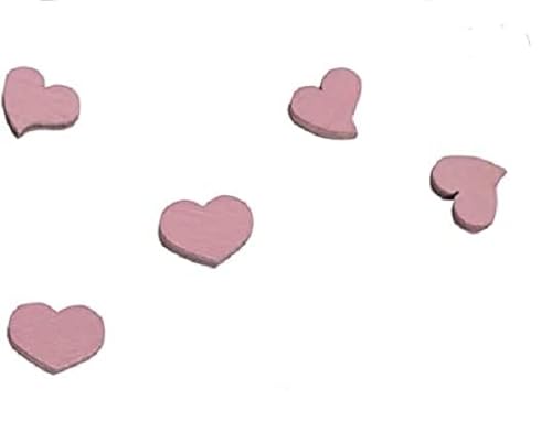 220 pezzi di legno a forma di cuore, 1,5 cm rosa
