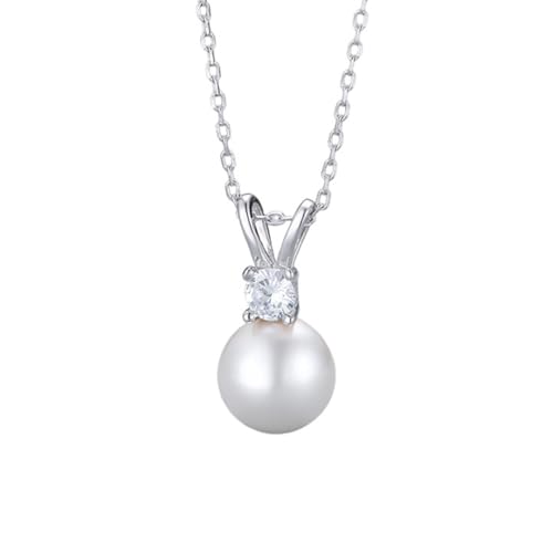 Collier perle 8mm en argent sterling pour femme au raffinement intemporel