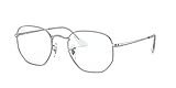 Ray-Ban RX6448F Low Bridge Fit Hexagonal Prescription Eyeglass Frames, Silver/Demo Lens, 56 mm