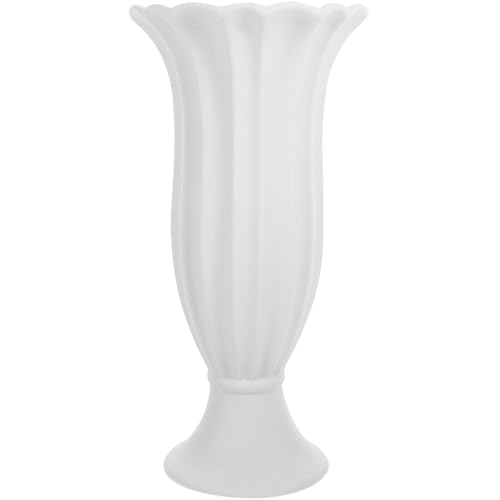 TEHAUX Vaso da Fiore per Cimitero in Ceramica Grigia Colonna Romana Portafiori Commemorativo Resistente per Decorazioni Tomba con Design Elegante per Fiori Freschi o Artificiali
