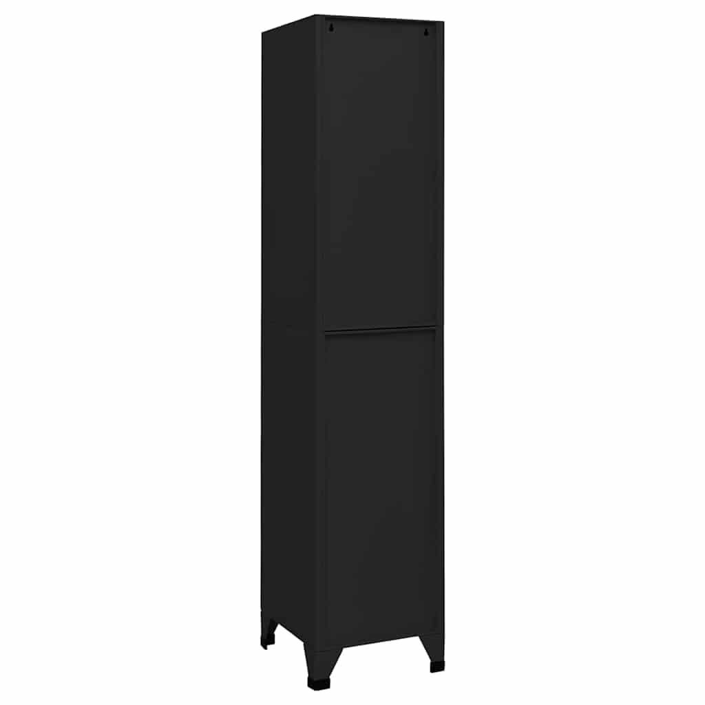 Schließfachschrank Metall 38x40x180 cm Spind Schwarz