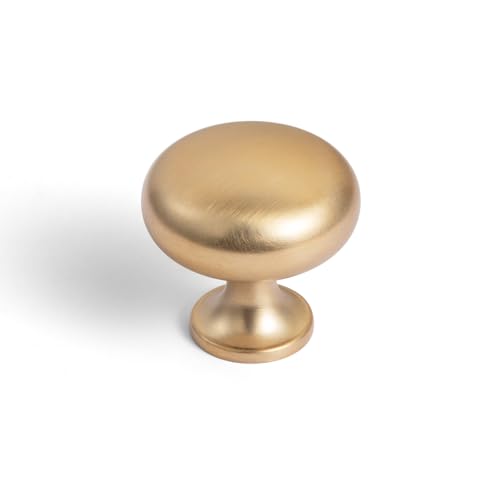 Goo-Ki Champagne Bronze Zinc Alloy Cabinet Knob - Single Hole Center Affordable Luxury Cabinet Pull Hardware for Bedroom, Kitchen, 6 Pack…