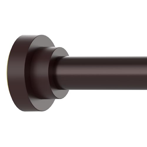 Thestoa Brown Shower Curtain Rod Adjustable 43-78 inch, 1"Diameter Spring