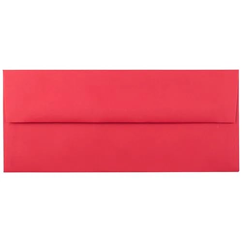 LUXPaper #10 Business Envelopes, 4 1/8 x 9 1/2, Holiday Red, 60lb, 500 Qty