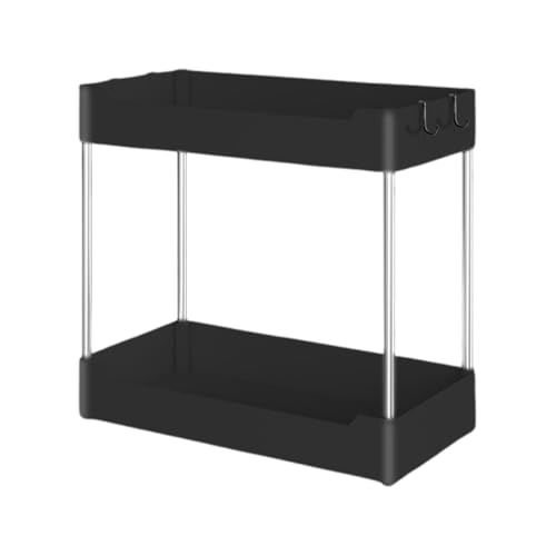 Generisch Almacenamiento de 2 niveles debajo del armario – Multiusos para baño y despensa, organizador de almacenamiento para artículos de tocador, productos de limpieza, cocina y zuha