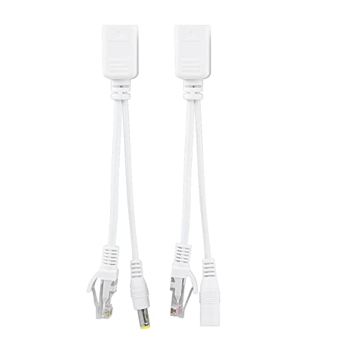 Adaptador de cable POE RJ45 10 pares para cámara IP, inyector divisor Power Over Ethernet con núcleo de cobre puro, kit DC 12V plug and play para sistemas de vigilancia miniatura 4