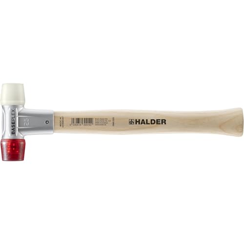 Image of Halder Baseplex Soft-Faced Mallet 3968.025 - Hard Plastic Insert, Hard Nylon Insert, Zinc Die-Cast Housing, Overstrike Protector, 25mm, 7.58 Oz.