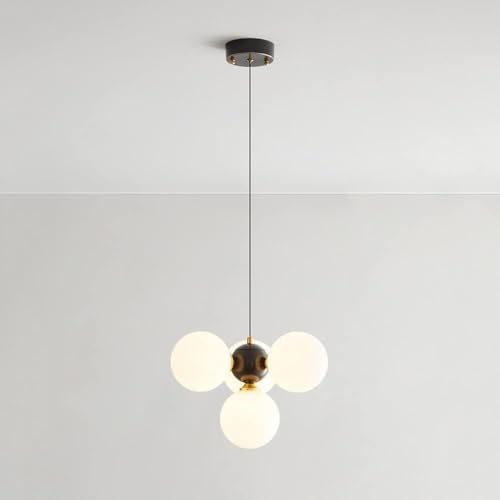 Lustre en cuivre suspension verre sphérique pour chevet et porche