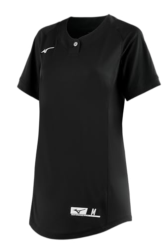 Mizuno Girls NXT 1-Button Softball Jersey, Black