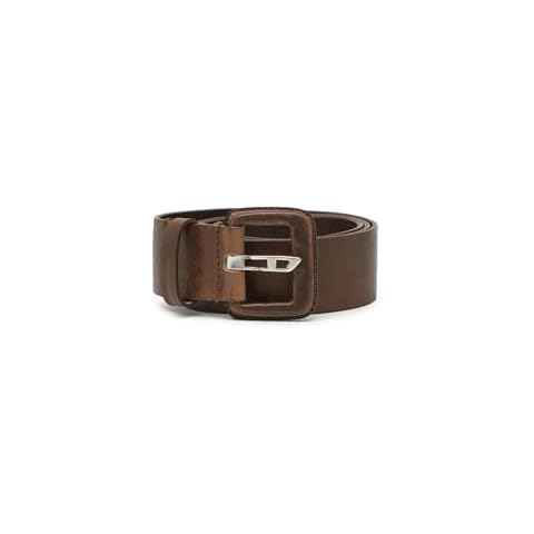 Diesel Beige Logo Leather Belt for Men Cover
