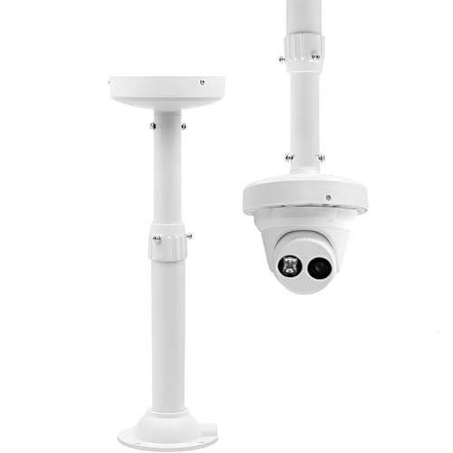 UQISOVI Security Camera Mount Bracket, Telescopic Adjustment Dome Camera Mount Universal Camera Ceiling Mounting Bracket for Hemispherical Camera /IP Camera, I Type (Length 7.8-15.7inch)