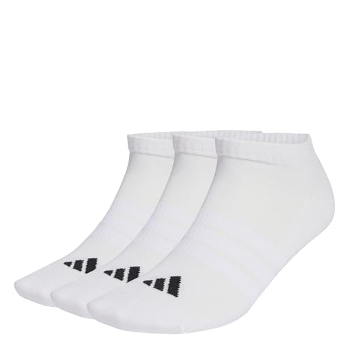 adidas Unisex CUSHIONED ESSENTIALS LOW CUT SOCKS 3 PAIR PACK, white/white/black, 40-42