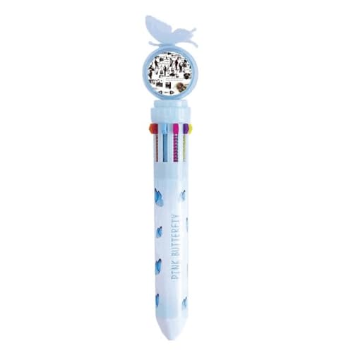 Stylo à bille rétractable multicolore au motif festival de musique rock pour l'école