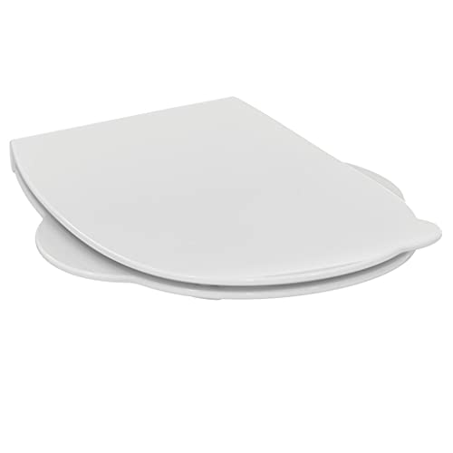 Ideal Standard - Contour 21, Copriwater Con Chiusura Normale, Copri Wc Completo Per Scuole Per Wc Filo Parete, Asse Wc Con Ganci E Maniglie Antiscivol