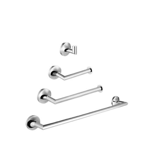 Chrome Bathroom Sets Full Set Towel Bar Ring Towel Rack Robe Hook Tissue Holder Toilet Paper Holder Bathroom Rod(C-2 PCS Robe Ho