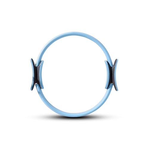 Pilates Ring for Full Body Workouts - Fitness Circle with Dual Padded Handles - Non-Slip, Lightweight, Durable Exercise Ring for Core, Arms, Thighs, Mat & Reformer Pilates Training | Blue, 14.96