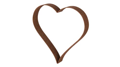 ELEO Gartendeko Herz Biella groß rostoptik - 35x35 cm Gartenfigur aus Metall für draußen handgeschmiedet Schmiedeeisen rostig Edelrost - Deko Figuren für den Garten als Geschenkidee