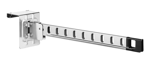 Whitmor Over The Door Foldable Hanger Holder, Heavy Duty Clothes Hanger Rack for Door, Space Saving Folding Garment Organizer, Stainless Steel Over Door Hanger Storage Rack for Most Doors, Silver