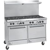 Southbend S48EE S-Series 48' Gas Restaurant Range w/ (8) Open Burners & (2) Space Saver Ovens