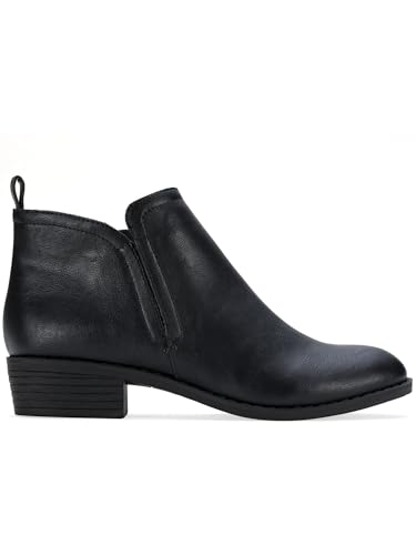 Sun + Stone Womens Cadee Faux Leather Zipper Ankle Boots Black 6 Medium (B,M)3