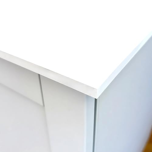 Image of Top Worktops Compact Laminate Worktop 12mm x 1000 × 608mm – Absolute White Finish, Slim Waterproof Solid Core Surface, Heat and Scratch Resistant, Easy DIY Installation, Durable Design for Kitchens