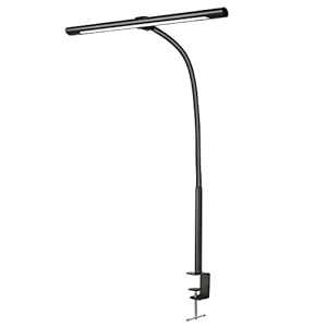 EYOCEAN Led-bureaulamp, zwenkarm, verstelbare zwanenhals, klemlamp, aanraakbediening, bureaulamp, instelbare dimmen en kleurtemperaturen, oogbescherming, klemlamp, 12 W, matzwart