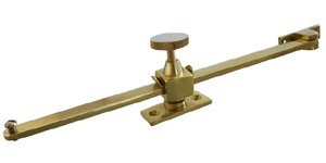 Screw Down Casement Window Stay 305mm - Polished Brass