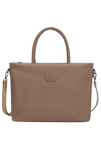Lenna's Bolsa de Ombro Pasta Transversal Para Notebook com Estilo Executivo Tote Bag Feminina Bege