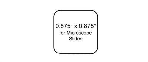 Tough-Tags, Microscope Slide Labels, Laser Sheets, 0.875 x 0.875 Inches, White, 2400 per Package