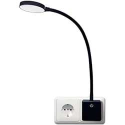 Lampara Mesita De Noche Enchufe ENUOTEK Lampara de Noche Luz Nocturna de Pared LED Regulable Flexible con Enchufe y Interruptor Tactil 4W Brillo Máximo 350Lm Luz Neutra 4000K sin Funcion de Control Remoto Lot de 1