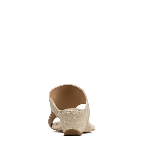 Donald Pliner Women's Vivika Low Wedge Sandal, Size 7.5 in Platino Metallic Suede, Comfortable Heeled Sandals for Women, Ladies Casual Open-Toed Shoes for Everyday Office Work, Errands, Events by Donald J Pliner - Used condition - Image 3
