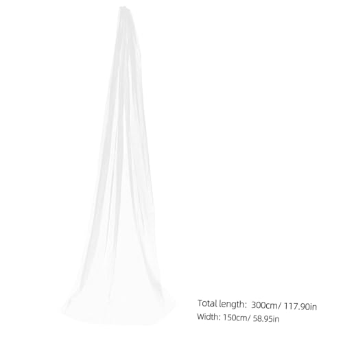 Velo de novia con peine de tul fino y acabado minimalista de alta costura 2