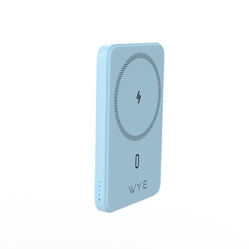 WYE Slim Magnetic Wireless Power Bank 5000mAh/15W - Compact, Fast Charging, Wireless & USB-C Ports, 3 Colors Buy Now on Amazon (Blue)